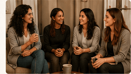 Women together — warm community moment